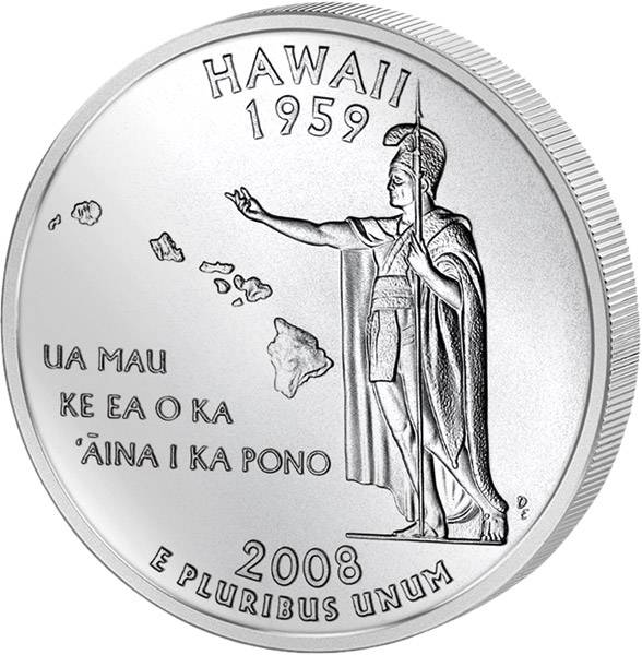 Quarter Dollar USA Hawaii 2008