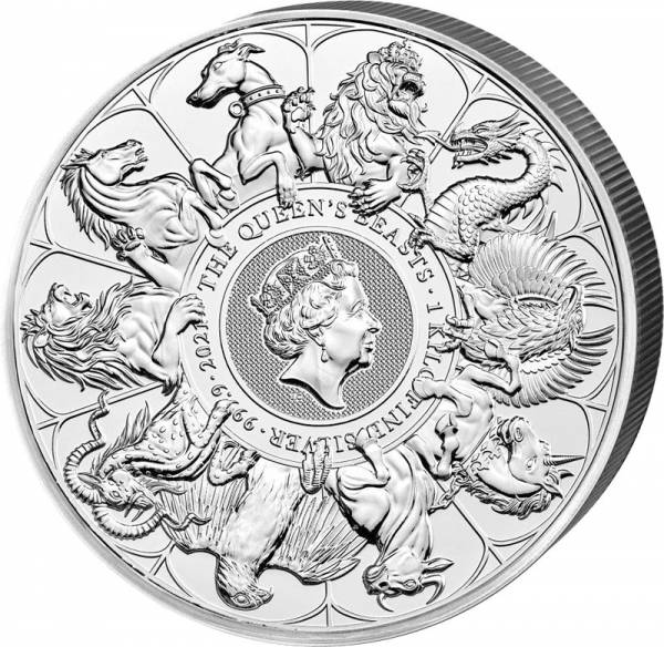 1 Kilo Silber Großbritannien Queens Beasts Completer Coin 2021