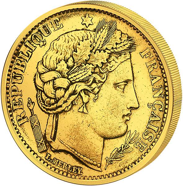 10 Francs Frankreich Ceres-Kopf 1849-1899