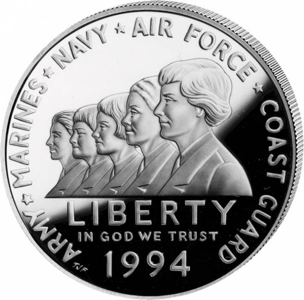 1 Dollar USA Frauen im Militär 1994 Polierte Platte (PP)