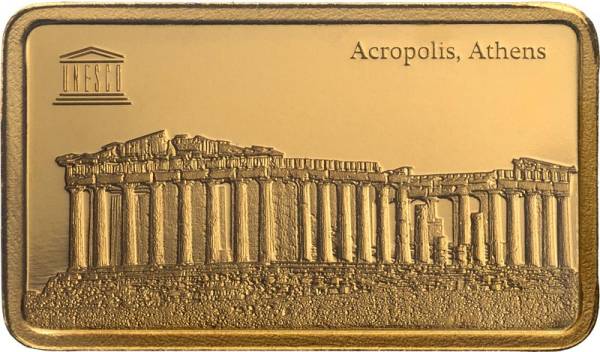 Goldbarren UNESCO Akropolis - Griechenland