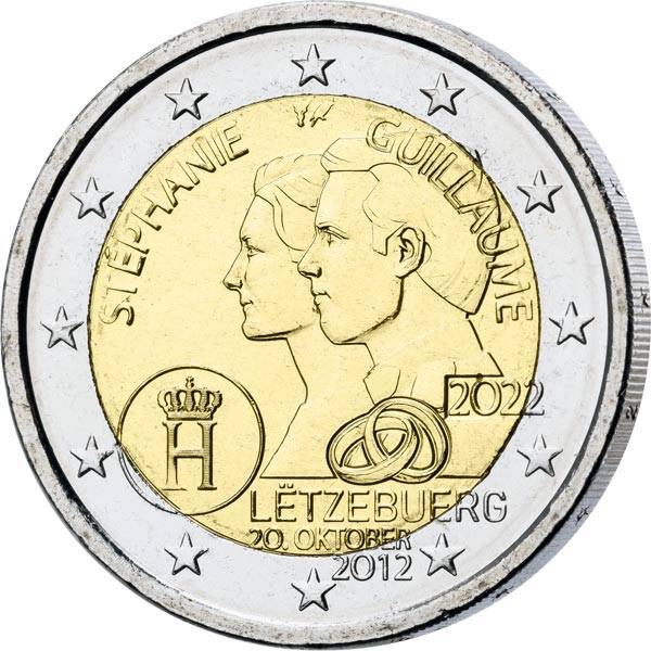 2 Euro Luxemburg 10. Hochzeitstag des erbgroßherzoglichen Paares 2022