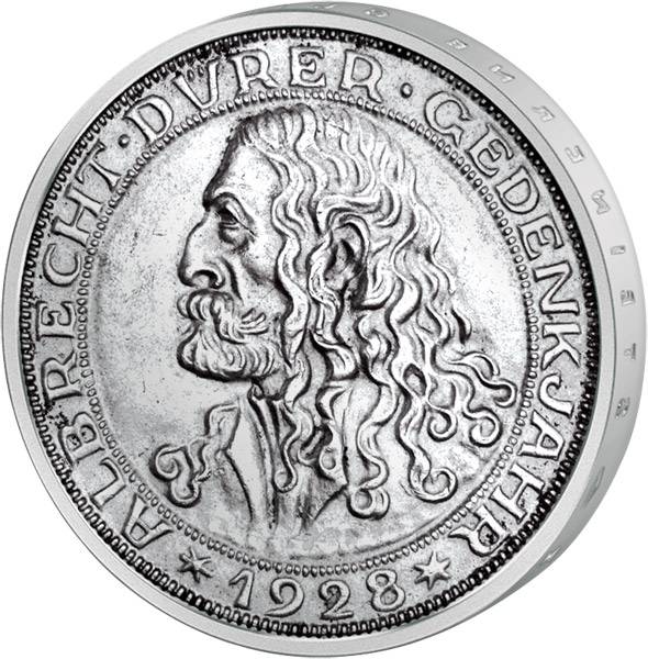 3 Reichsmark 400. Todestag Albrecht Dürer 1928 Vorzüglich