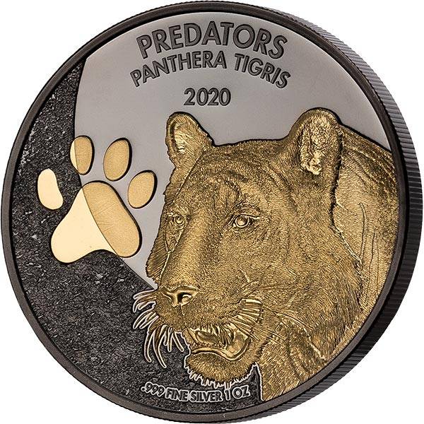 1 Unze Kongo Predator Tiger 2020 Golden Enigma Edition