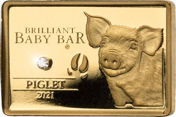 5 Dollars Niue Brilliant Baby Bar Schwein 2021