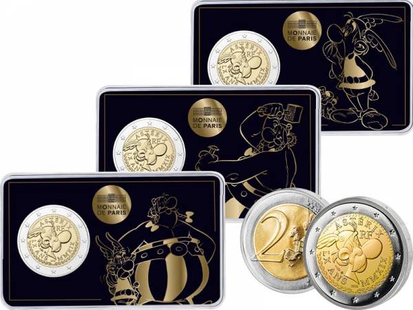 3 x 2 Euro Frankreich 60 Jahre Asterix 2019