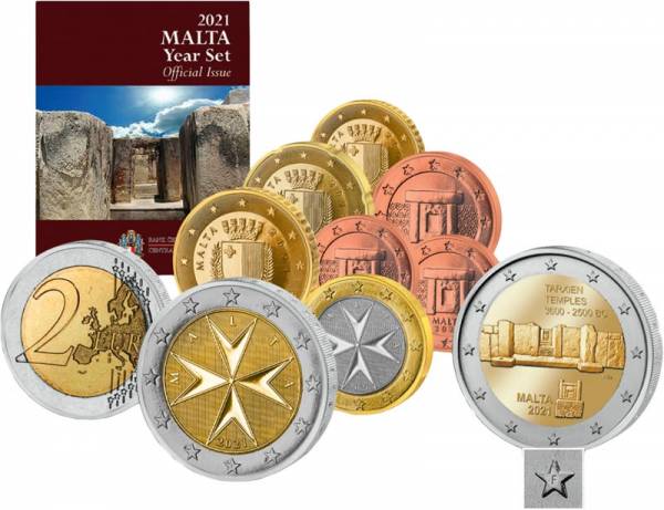 Euro-Kursmünzensatz Malta inklusive 2-Euro-Gedenkmünze 2021