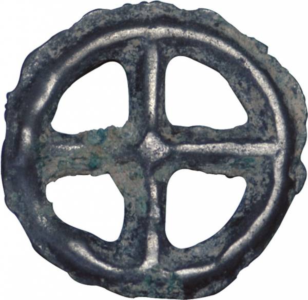 Kreuzrädchen Radgeld-Kelten in Gallien 1 Jh. v.Chr. ss-vz