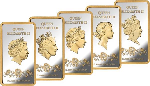5 x 1 Pound Ascension Island The Platinum Queen 2022