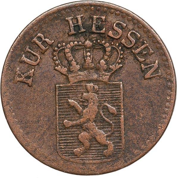 1/4 Kreuzer Hessen - Kassel Kurfürst Wilhelm II. 1824 - 1835