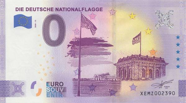 0-Euro-Banknote Die deutsche Nationalflagge 2020
