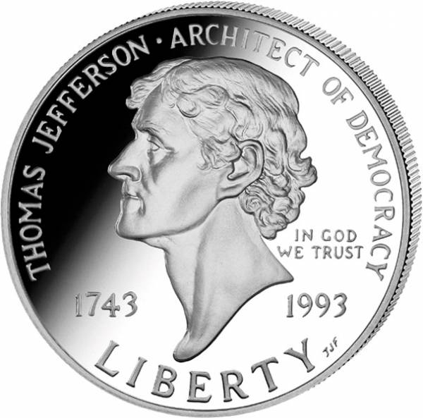 1 Dollar USA Thomas Jefferson 1993 Polierte Platte (PP)