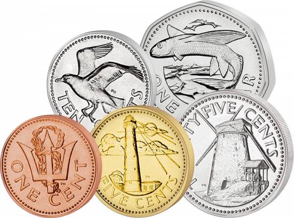 1 Cent - 1 Dollar Kursmünzen Barbados 1973 - 2012
