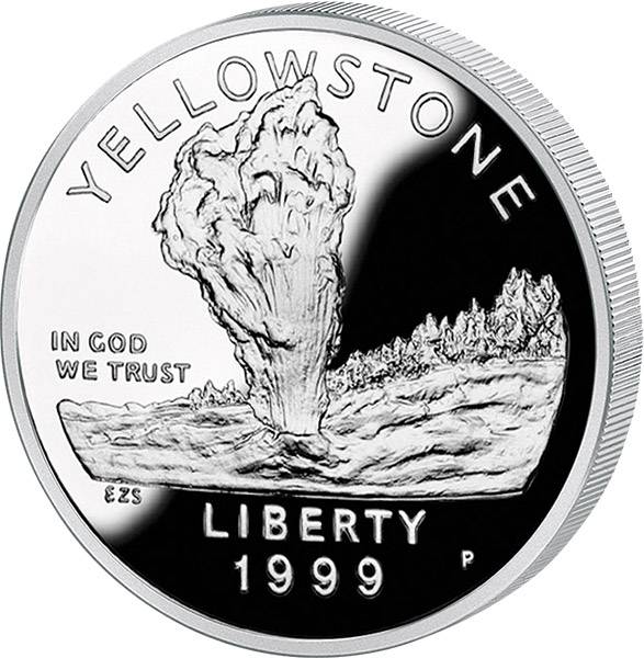 1 Dollar USA Yelllowstone National Park 1999 Polierte Platte (PP)