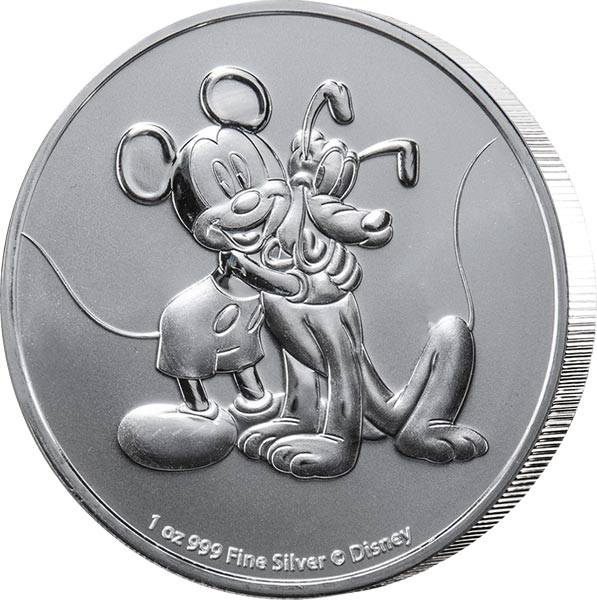 1 Unze Silber Niue Mickey und Pluto 2020