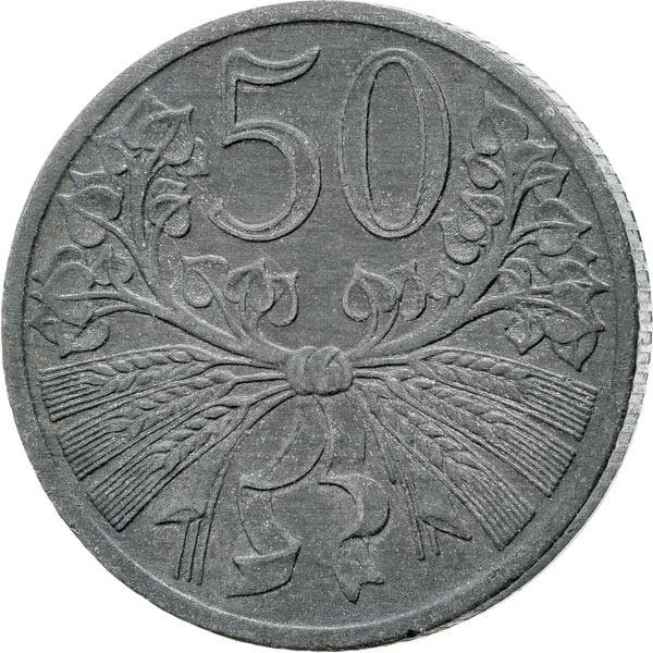 50 Haleru Protektorat Böhmen Ähren und Blumen 1940-1944