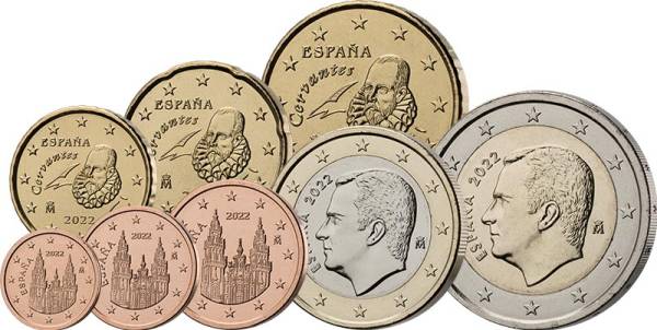 1 Cent - 2 Euro Kursmünzensatz Spanien 2022