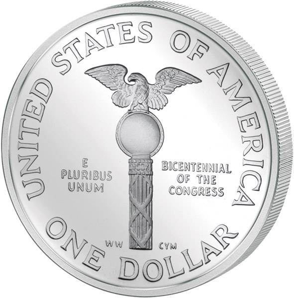 1 Dollar USA 200 Jahre Kongress 1989  Polierte Platte