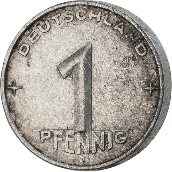 1 Pfennig DDR Hammer Ähren Zirkel 1953
