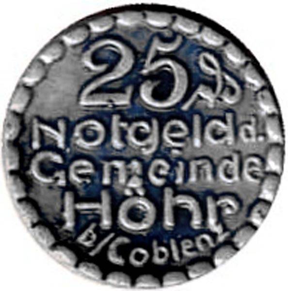 25 Pfennige Höhr 1921