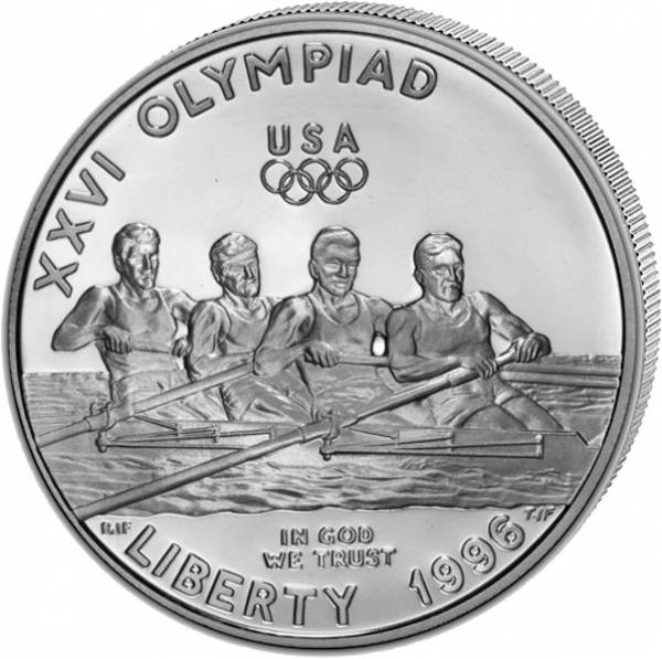 1 Dollar USA Olympiade Atlanta Rudern 1996 Polierte Platte (PP)