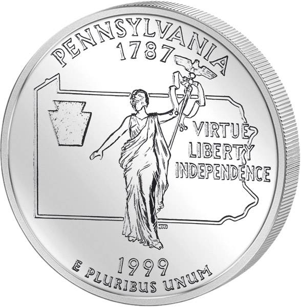 Quarter Dollar USA Pennsylvania 1999