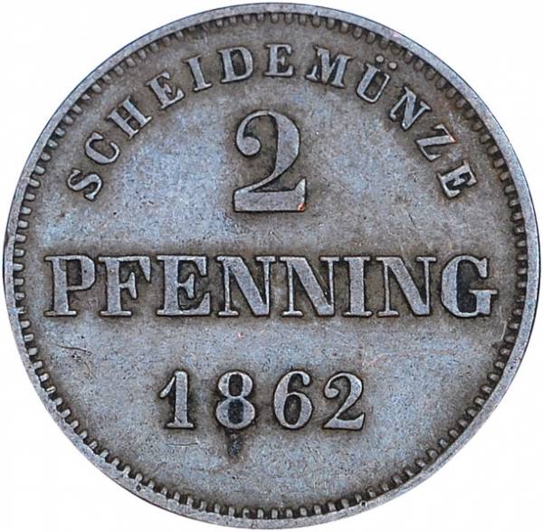 2 Pfennig Bayern König Maximilian  II. 1858 - 1864