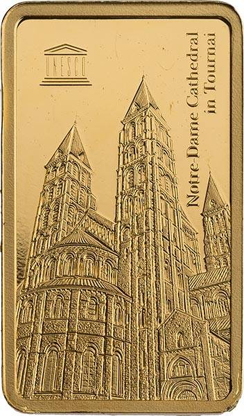 Goldbarren UNESCO - Notre Dame de Tournai, Belgien