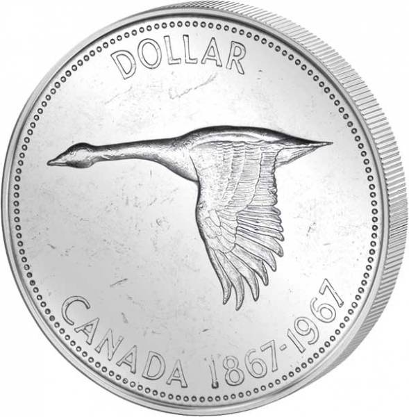 1 Dollar Silberdollar Wildgans 1967  vz-st