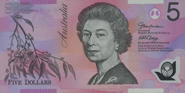 5 Dollars Australien Banknote Queen 2005-2008