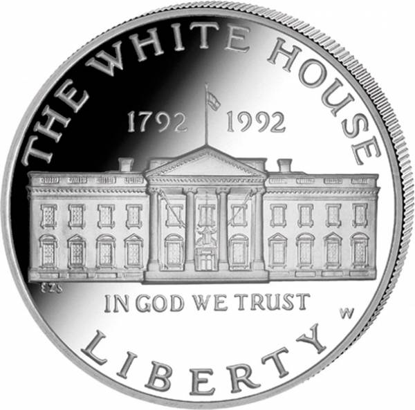 1 Dollar USA 200 Jahre Weißes Haus 1992 Polierte Platte