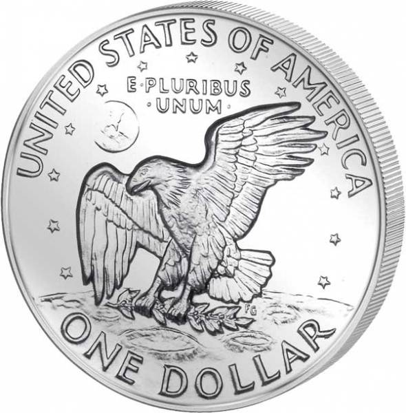 1 Dollar USA Eisenhower Mondlandung 1971 Polierte Platte