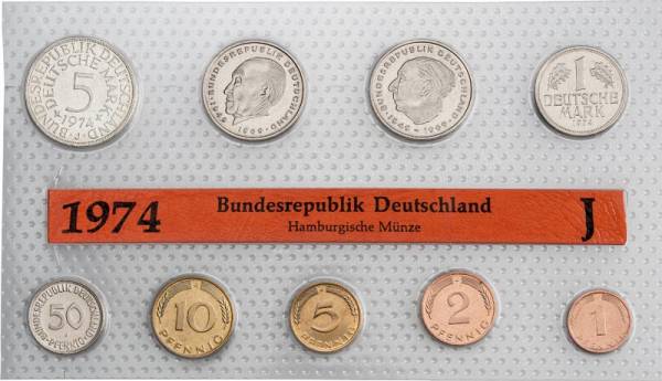 BRD-Kursmünzen-Seire 1974
