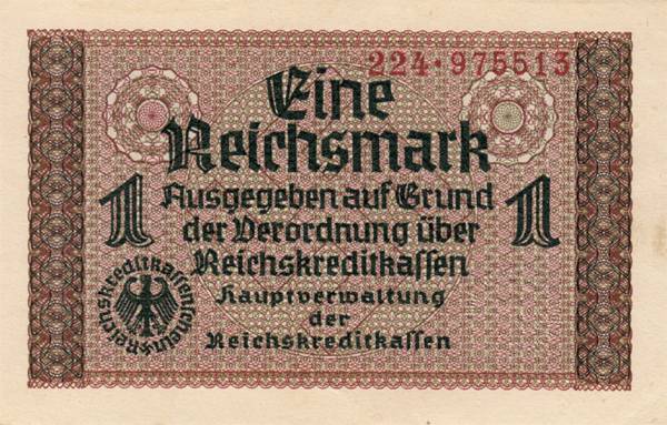 1 Mark Drittes Reich Reichskreditkassenschein