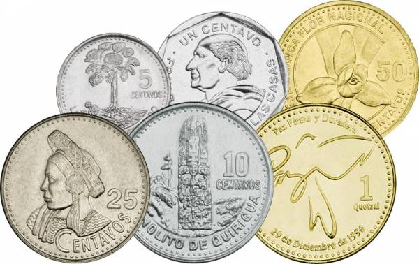 5 Centavos - 1 Quetzal Kursmünzensatz Guatemala 1981-2010