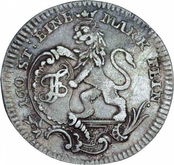 1/12 Reichstaler Hessen Kassel Landgraf Friedrich II. 1766-1771 Sehr schön