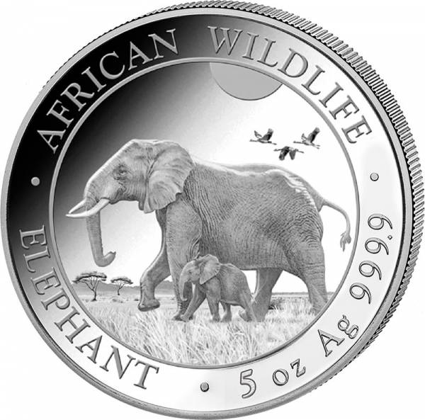 5 Unzen Silber Somalia Elefant 2022