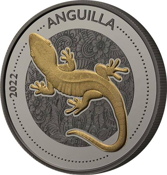 1 Unze Silber Anguilla Gecko 2022 Golden Enigma Edition