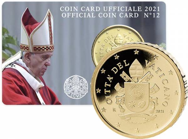50 Cent Vatikan Papst Franziskus Coin Card 2021