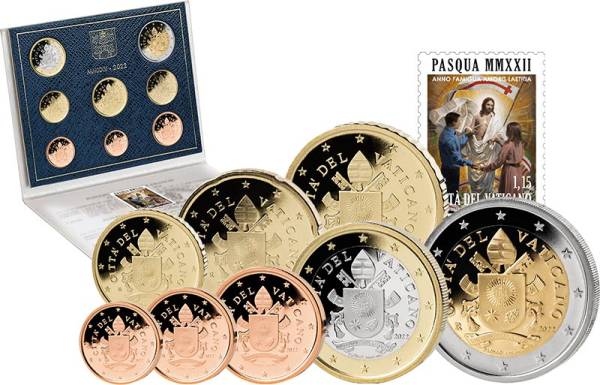 Euro-Kursmünzensatz Vatikan 2022 Ersttags-Edition