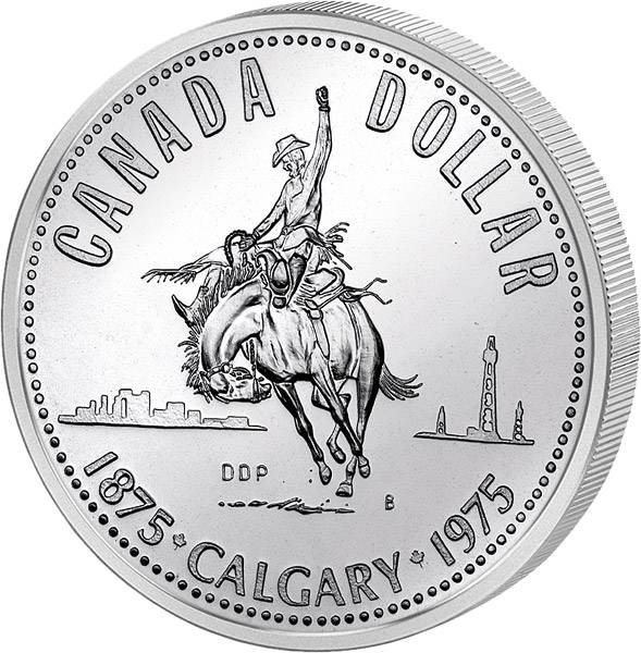 1 Dollar Kanada 100 Jahre Stadt Calgary 1975   Prooflike