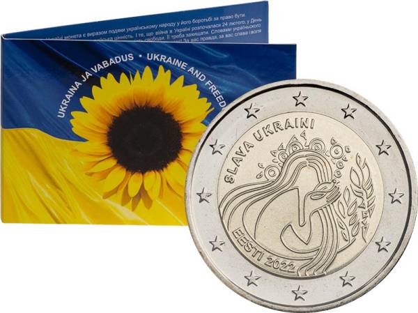 2 Euro Estland Ukraine und Freiheit 2022
