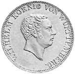 Doppelgulden Silber Wilhelm I. König v. Württemberg 1824 Sehr schön