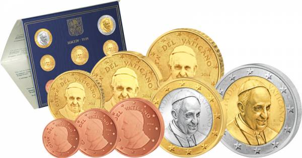 Euro-Kursmünzensatz Vatikan 2014 Stempelglanz