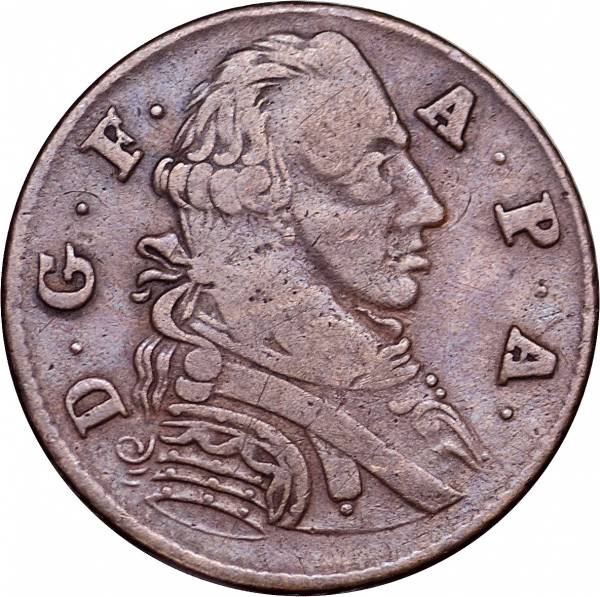 1 Pfennig Fürstentum Anhalt-Zerbst Friedrich August 1766 Sehr schön