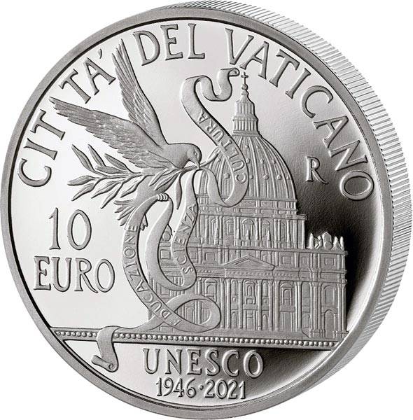 10 Euro Vatikan 75 Jahre UNESCO 2021