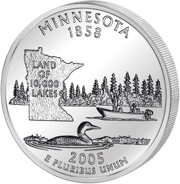 Quarter Dollar USA Minnesota 2005