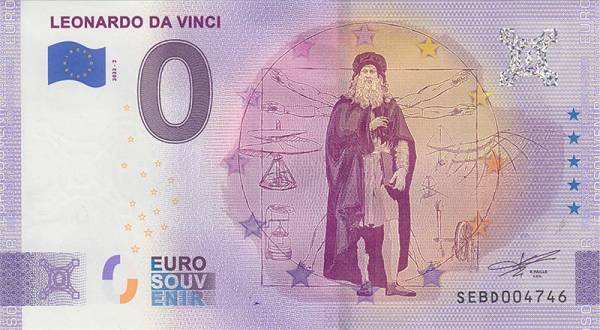 0-Euro-Banknote Italien - Leonardo da Vinci 2022