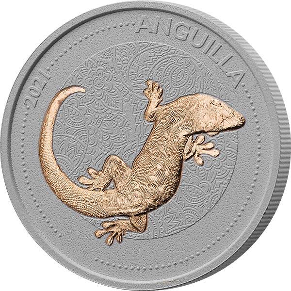 1 Dollar Anguilla Gecko 2021 mit Keramikveredelung