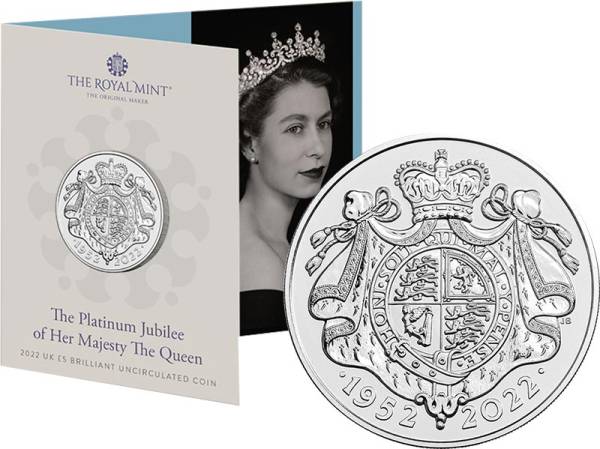 5 Pounds Großbritannien Thronjubiläum Queen 2022